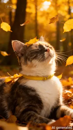 aesthetic autumn cat