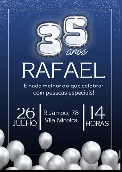 CONVITE AZUL E PRATA