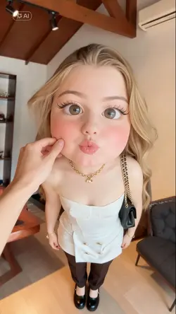 Pinch Cheeks cute Ai