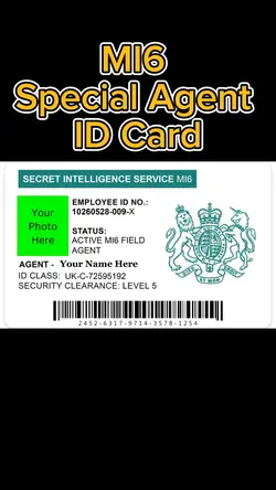 MI6 ID Card Template