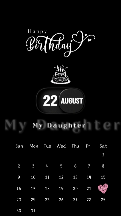 Hbd filha 22 de agosto