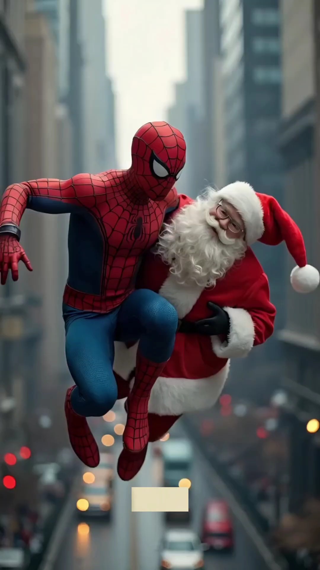 Santa con superhéroe