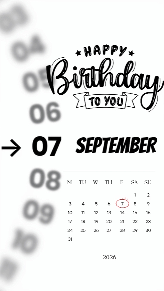 HBD 07 SEPT 2026