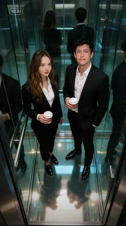 Couple in lift