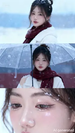 AI ghép ảnh tuyết