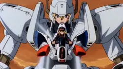 エルガイム風美少女ロボにエアバイクで合体