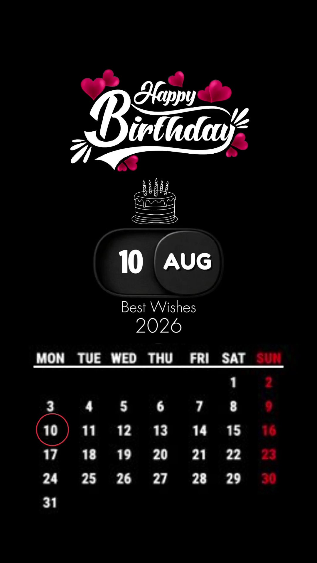 Birthday 10 August