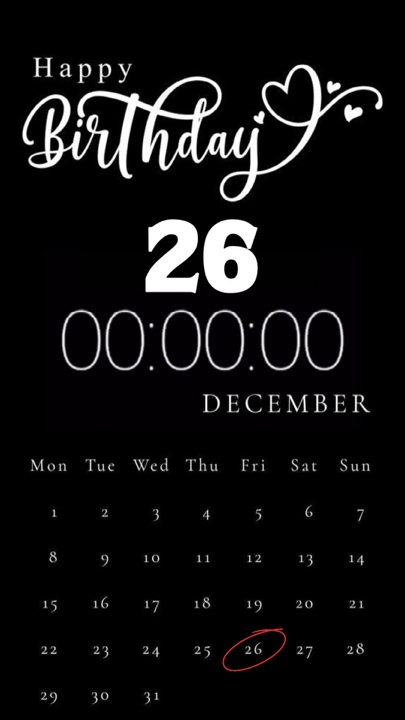 Anniversaire 26 décembre