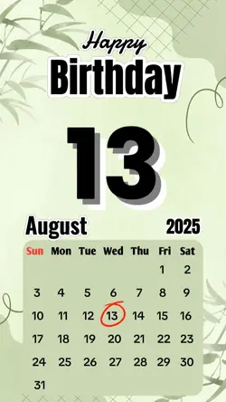 hbd 13 August 2025