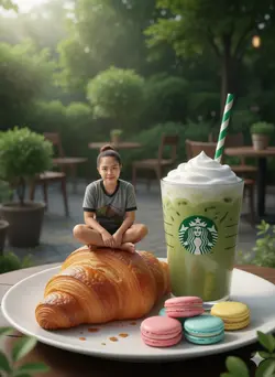 ครัวซองกับชาเขียว