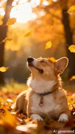 aesthetic autumn dog