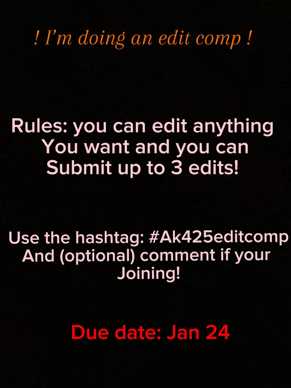Hosting an edit comp
