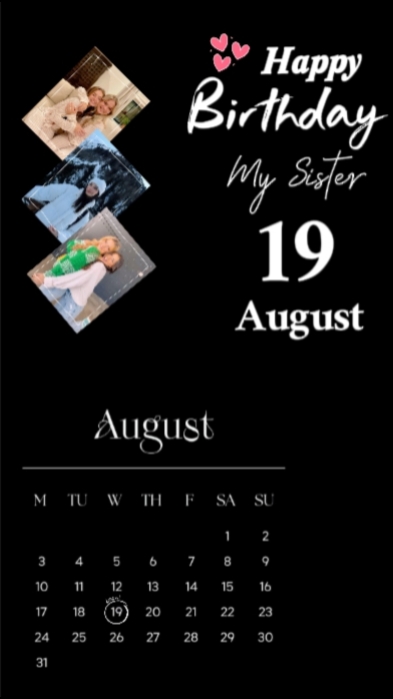 HBD sister 19 August