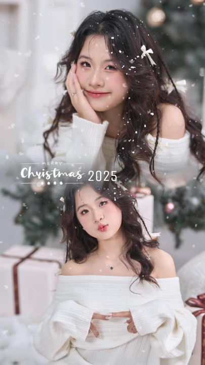 2 ảnh tuyết rơi noel