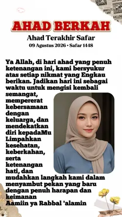 Ahad 9 Agustus 2026