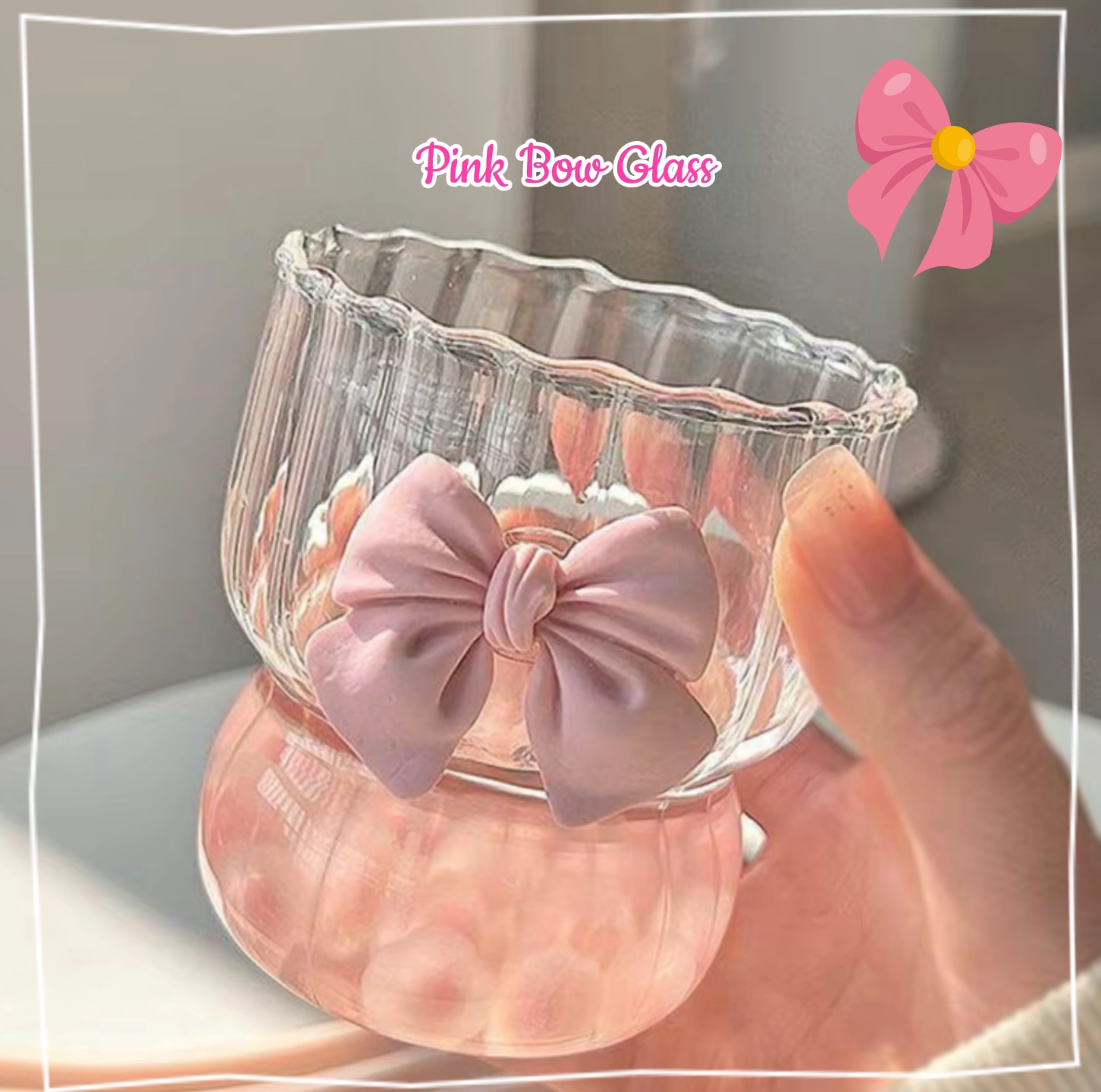 Cristal de lazo rosa
