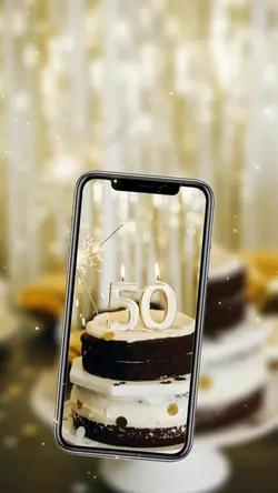 Golden 50 Cake Close-Ups