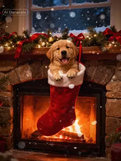 Dog on Christmas