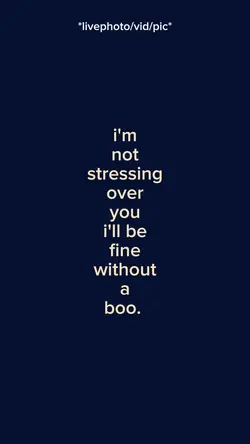 I'm not stressing