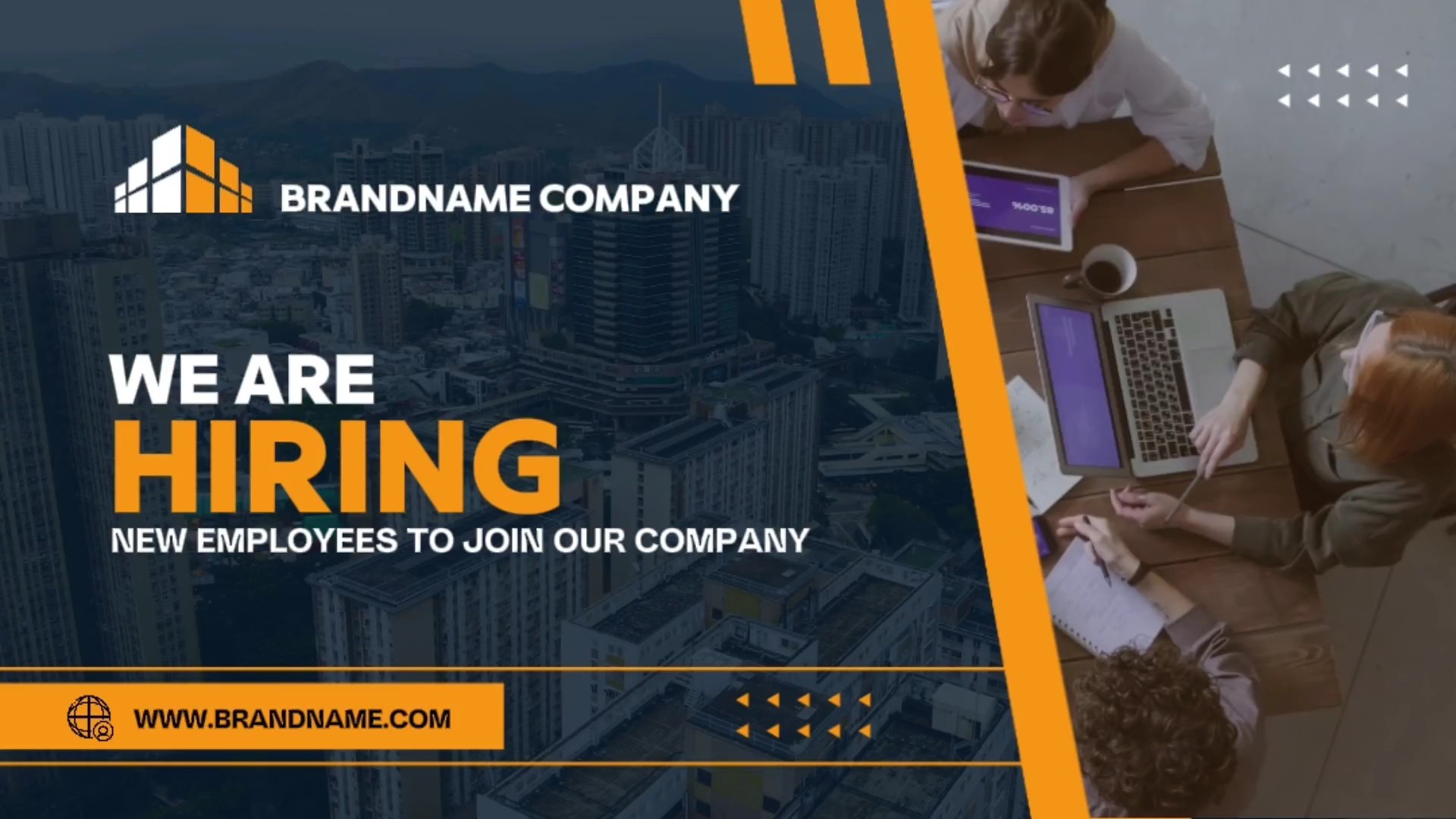 Modèle de recrutement d'employés de style commercial Vidéo YouTube