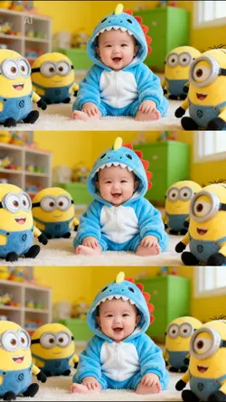 dino with minion