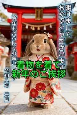 着物で新年のご挨拶