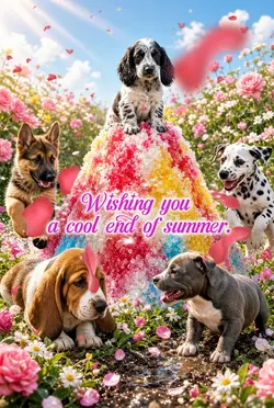 残暑お見舞いDog Ver.🐶🐾🍧