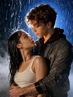 Couple rain photosho