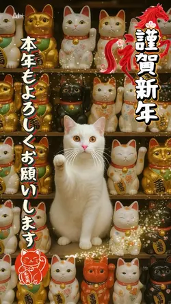 2026年賀状🎍招き猫✨✨✨
