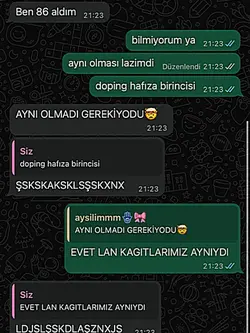 kağıtlar ayniydi ama