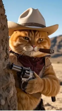 Cat shot the scene