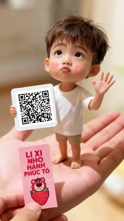 Ghép AI lì xì mã QR