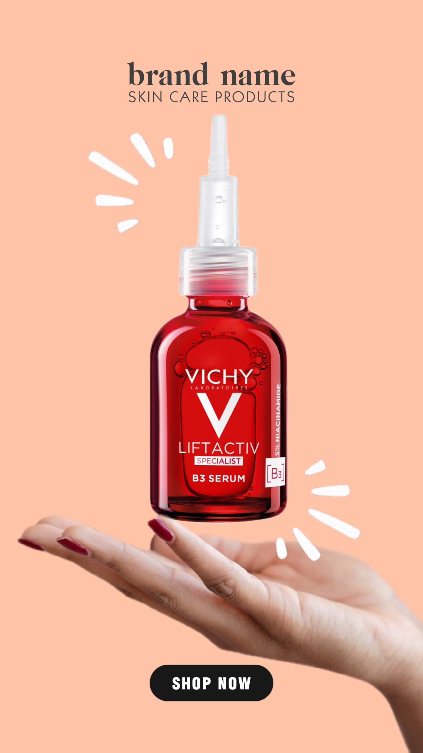 Anúncio de produtos para a pele