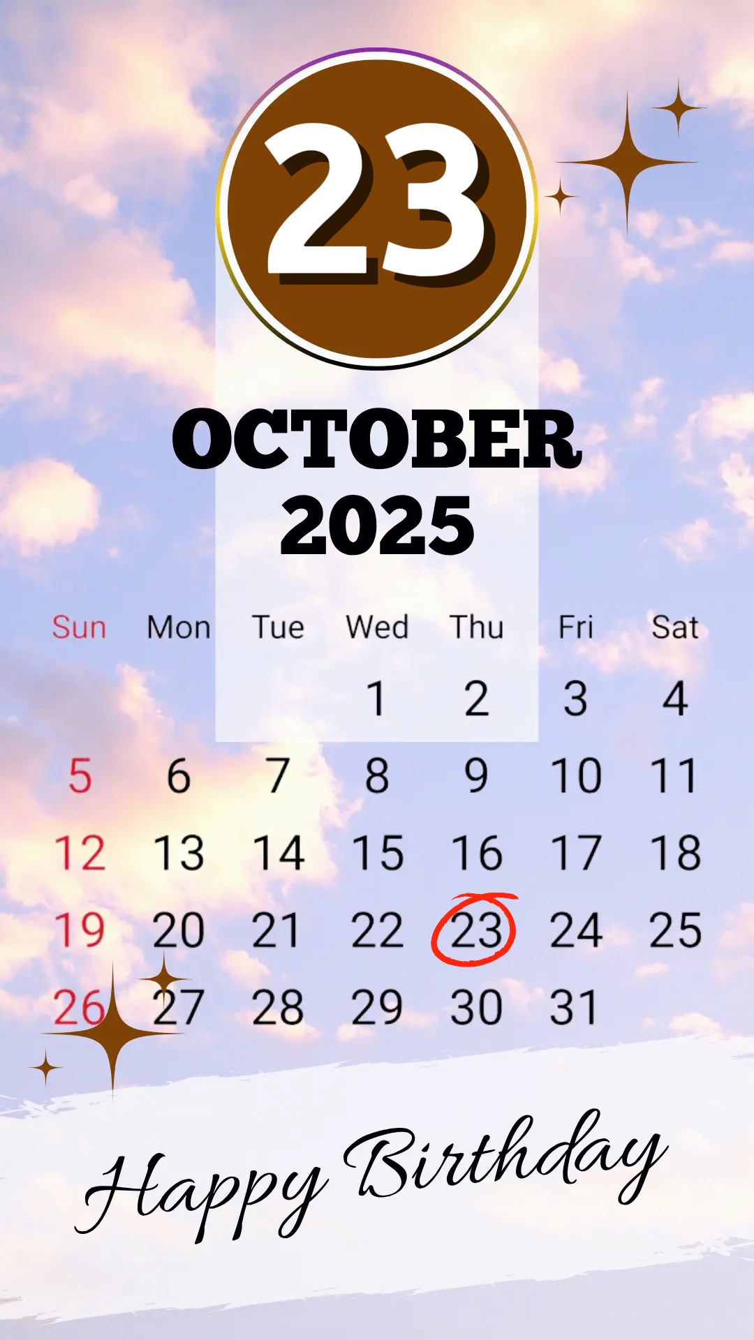 BIRTHDAY 23 OCT 2025