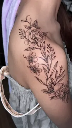1Clip tattoo Flower🌷