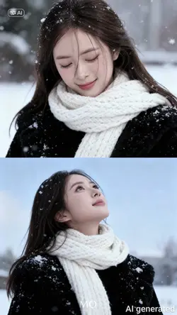 AI ghép ảnh tuyết
