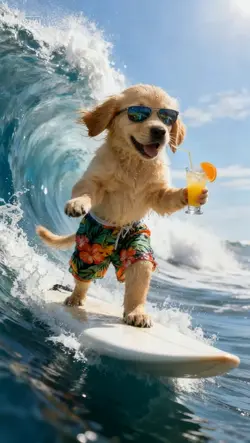 surfing dog
