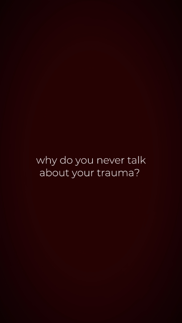 u nevr talk about it