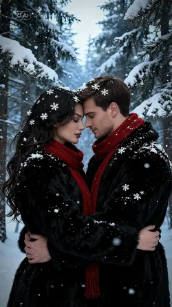 couple snow portrait