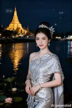 AI ชุดไทยสีเงิน