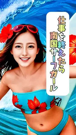 仕事を終えたら、南国サーフィンガール