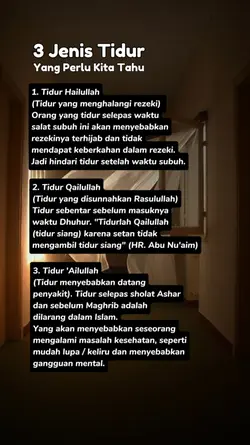 3 jenis tidur 
