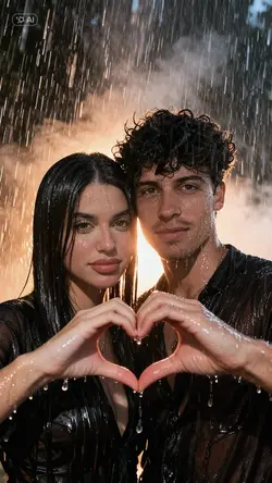 Rain couple photosho