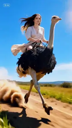 Ostrich riding video