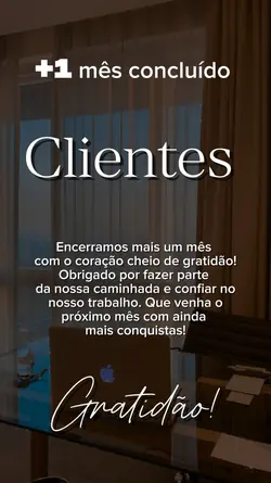 +1 mês concluído 