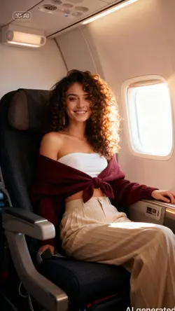 sitting on a plane 