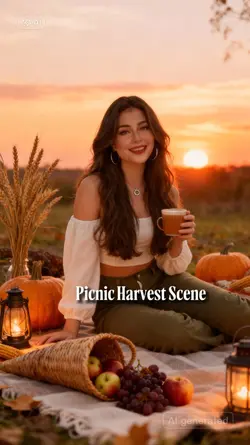 Picnic Harvest Scene