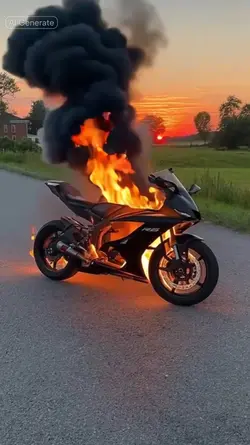 motorcycle burning