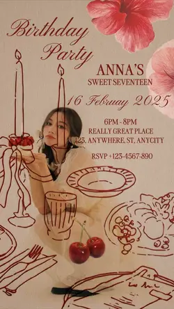 B’day invitation red