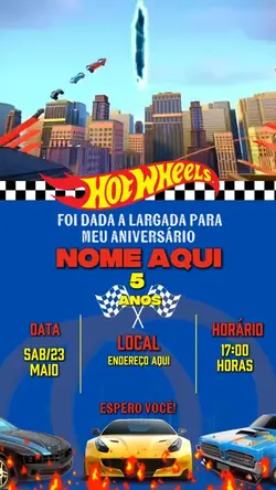 Convite hot weels